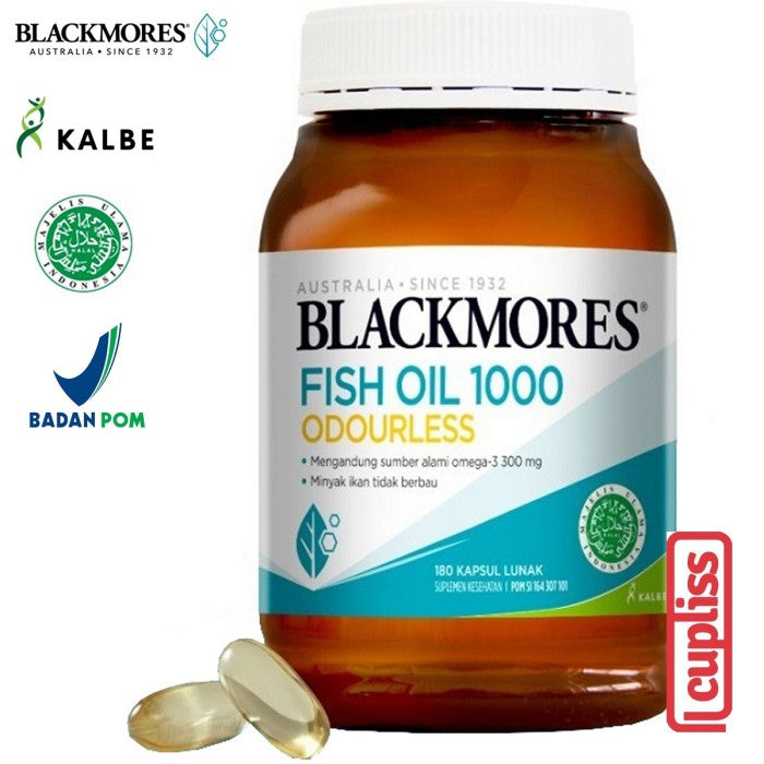 BLACKMORES Multivitamin Odourless Fish Oil 1000mg Omega 3 - 180 cps BPOM Kalbe