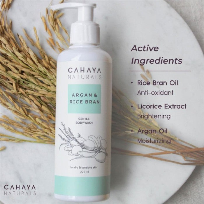Cahaya Naturals Gentle Body Wash Argan Rice Bran 225ml 12010102