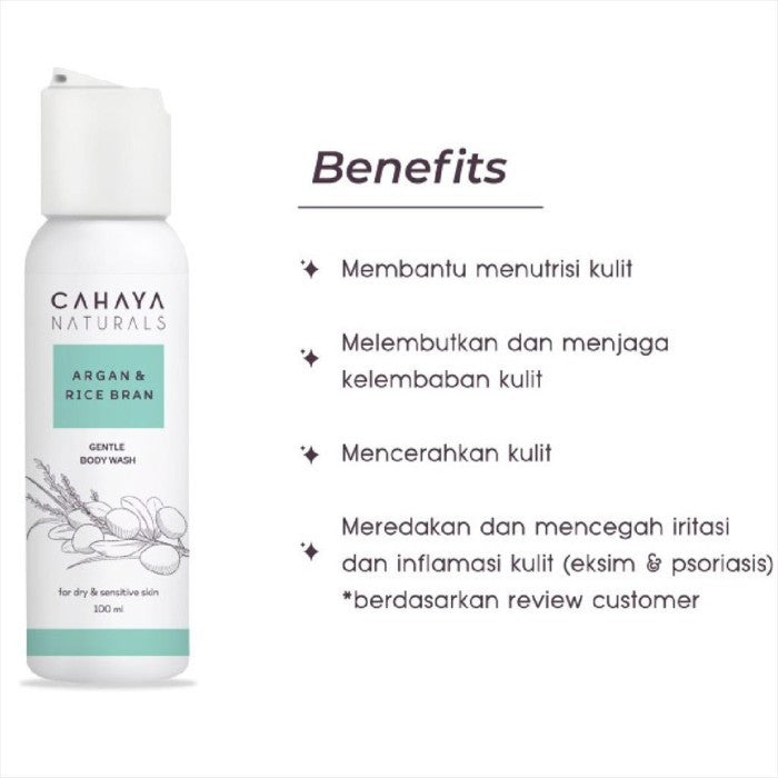 Cahaya Naturals Gentle Body Wash Argan Rice Bran 100ml 12010105