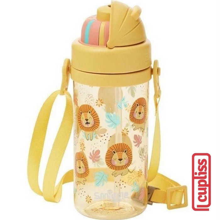 SMIGGLE Strap Drink Bottle 447105 Carry Bottle Lion Yellow 430ml