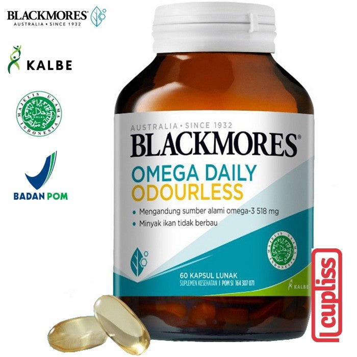 BLACKMORES Multivitamin Oudourless Omega 3 Daily - 60 caps BPOM Kalbe
