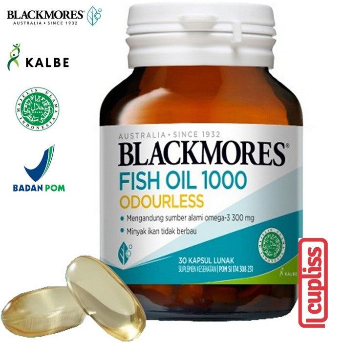 BLACKMORES Multivitamin Odourless Fish Oil 1000mg Omega 3 - 30 cps BPOM Kalbe