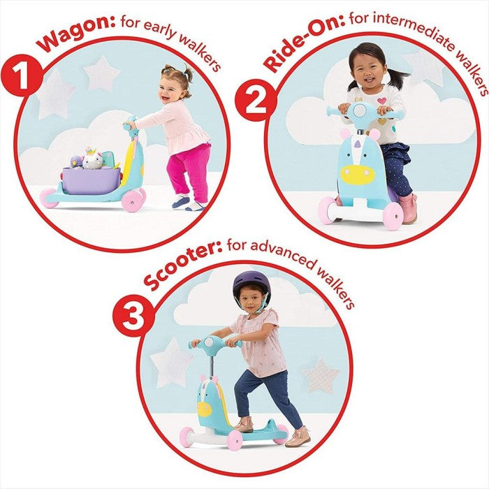 Skip Hop Zoo Ride On 3in1 822810 Unicorn SkipHop Scooter Anak