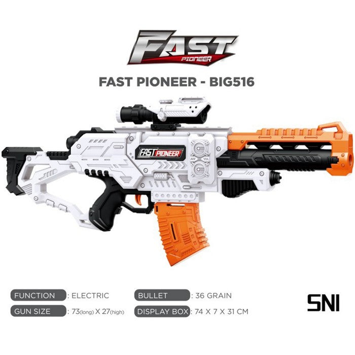 FAST Pioneer Electric Mega Blaster 36 Darts Pistol Mainan