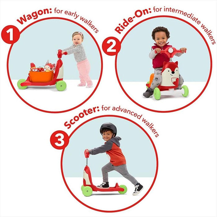 Skip Hop Zoo Ride On 3in1 184350 Fox SkipHop Scooter Anak