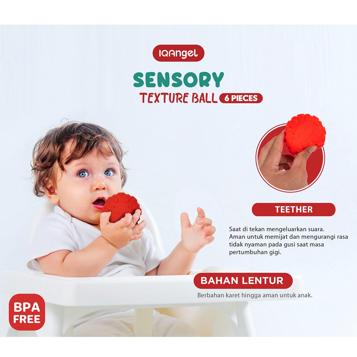 IQAngel Sensory Toy Texture Ball 6 pcs IQ0256