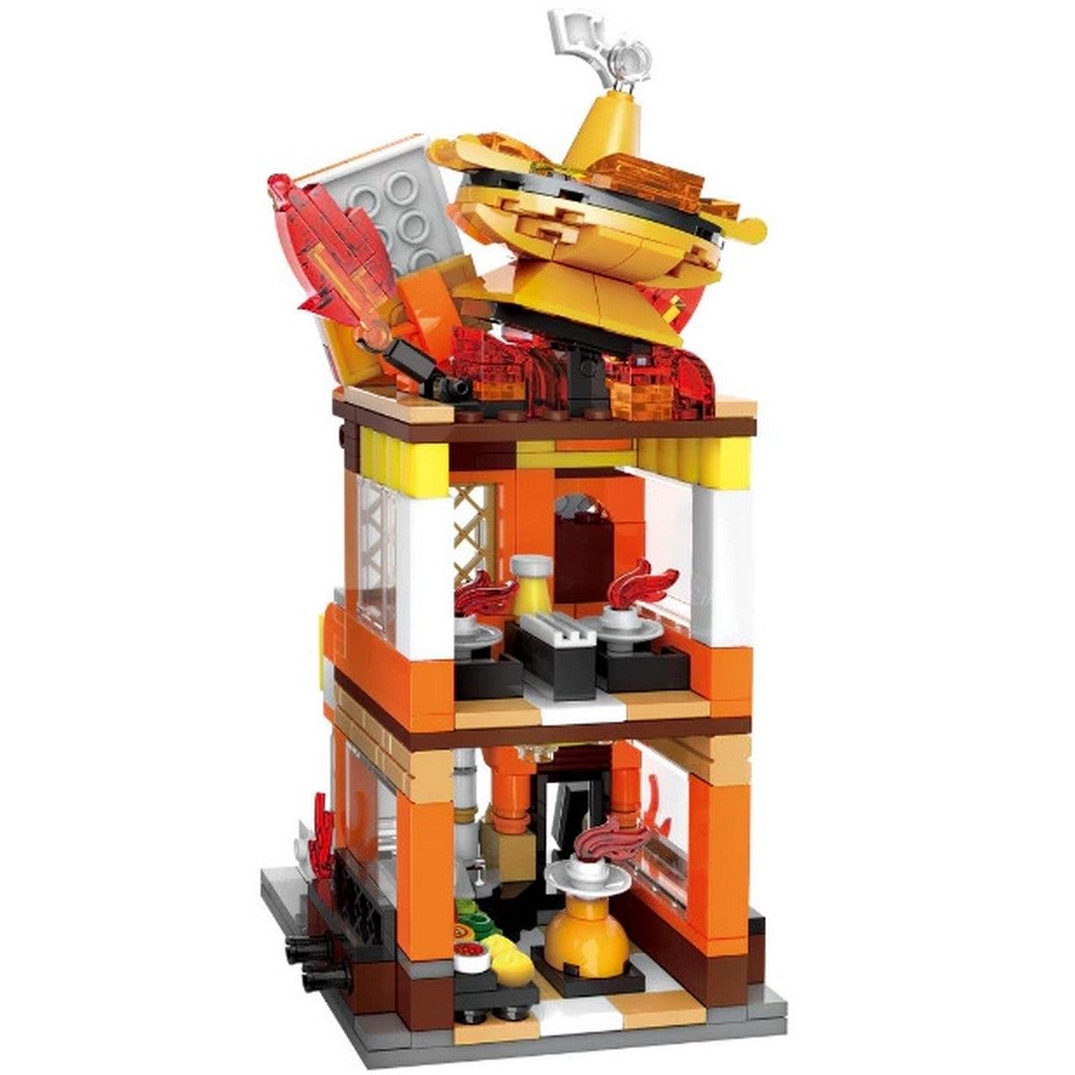 QMAN Keeppley K20210 Charmander Hotpot Restaurant Pokemon Bricks Asia Balok Mainan