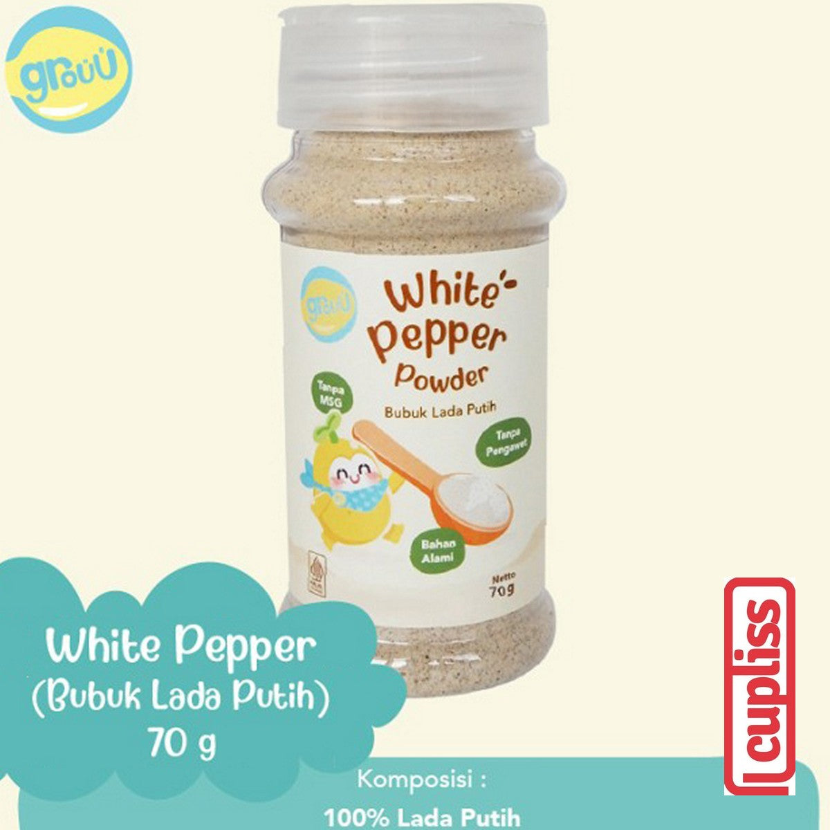 GROUU Cooking Powder Bumbu Bubuk Masak Bayi Anak Garam Kaldu Kari Gula Lada Putih Merica Keju Himalaya