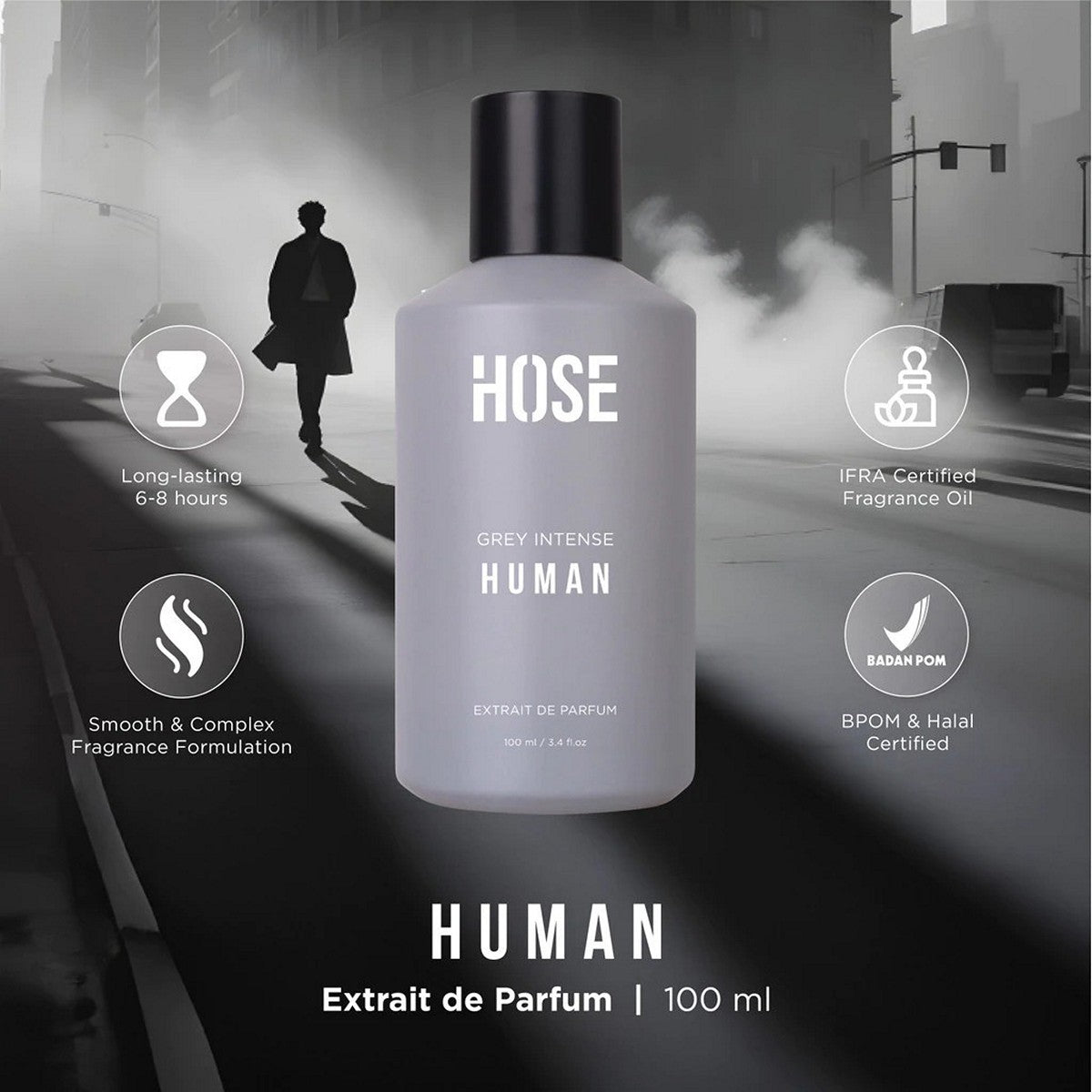 Hose EDP Grey Intense Human 100ml Parfum Pria