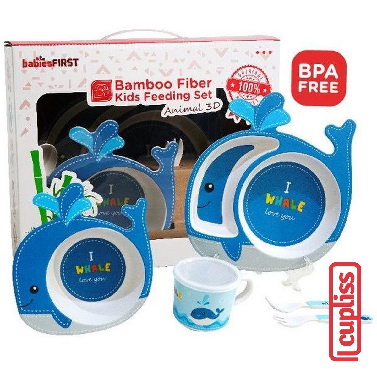 BabiesFIRST Bamboo Fiber Kids Feeding Set Animal 3D BF504 Peralatan Makan Bayi