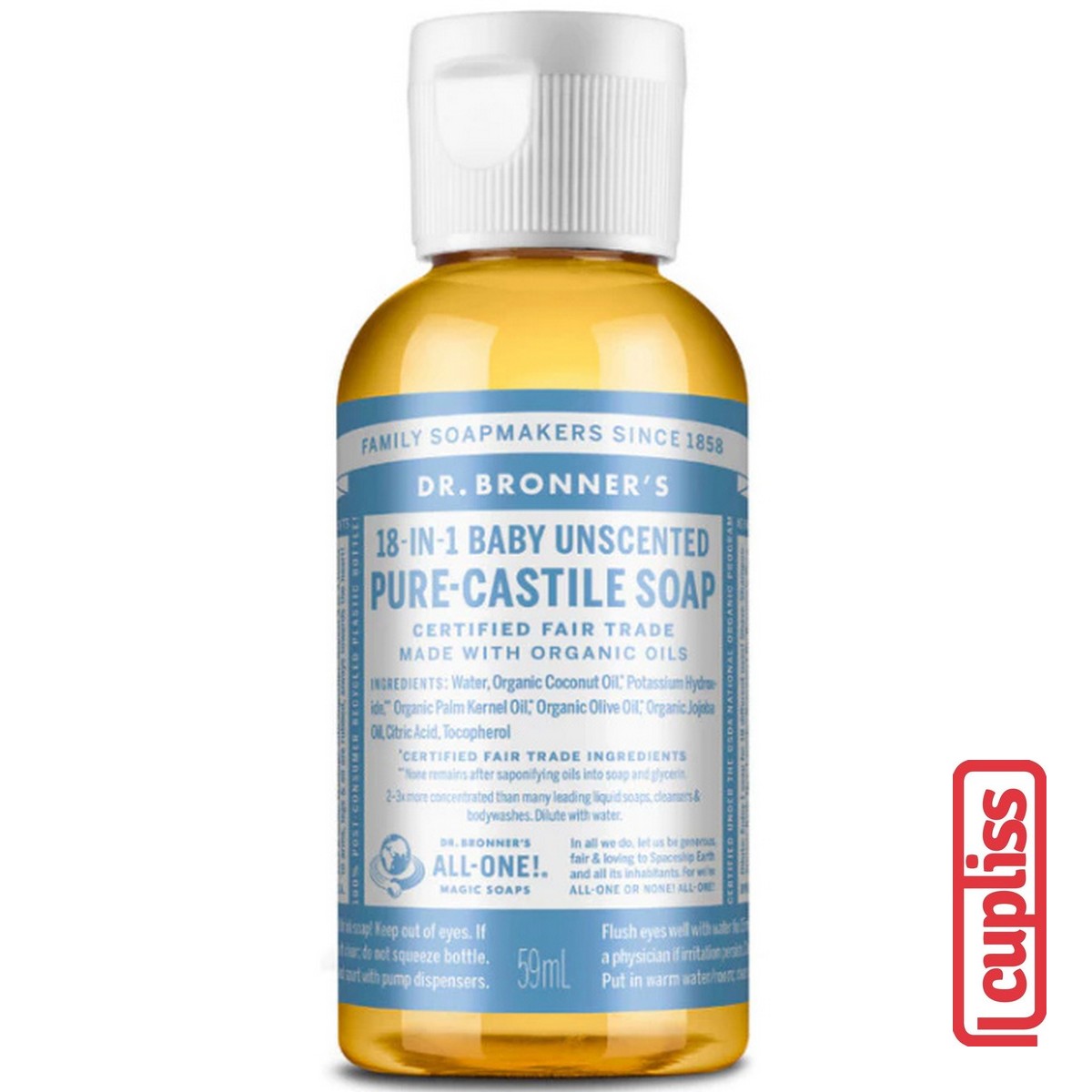 Dr.Bronner's Castle Soap Organic All One 18 in 1 Pure Sabun Cair Organik Dr Bronners