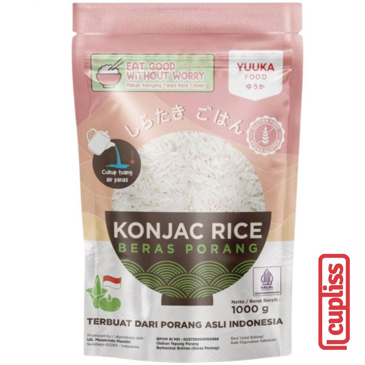 YUUKA FOOD Konjac Rice 1000gr Beras Porang Nasi Sehat 500gr 1kg Rendah Gula Kalori Gluten Free