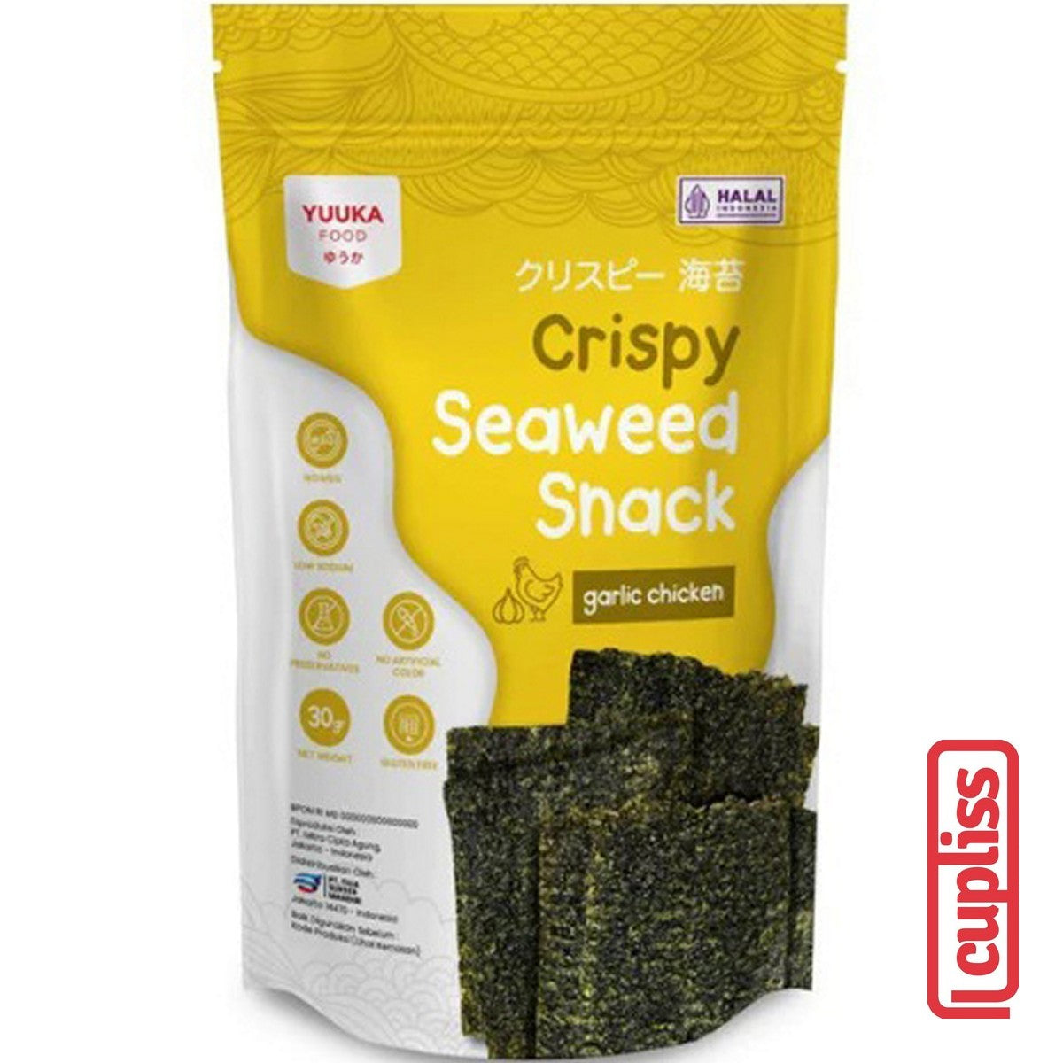 YUUKA FOOD Crispy Seaweed 20gr Nori Rumput Laut Krispi Kering Snack Camilan Anak MPASI