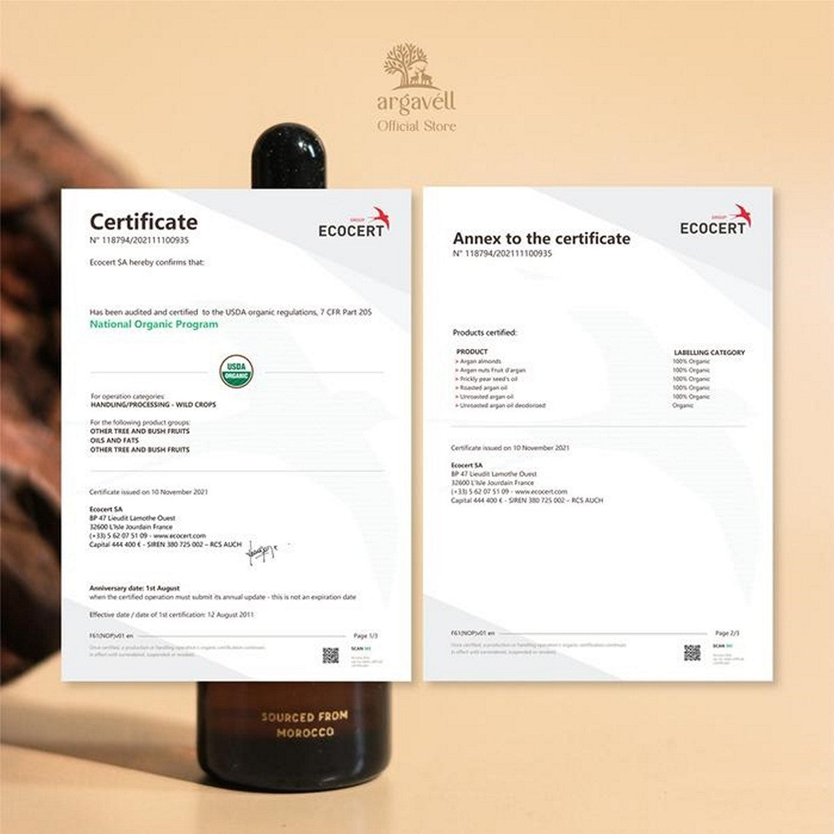 Argavell Pure 100% Argan Oil Minyak 20ml Organik Morocco