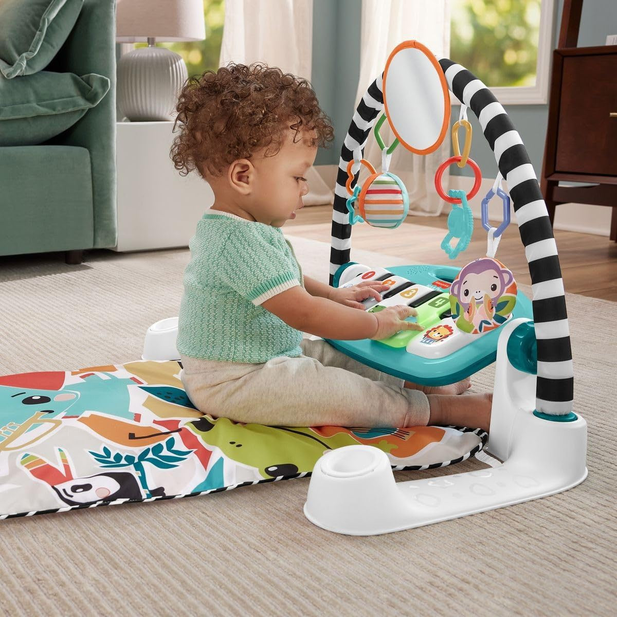Fisher Price HRB13 Glow and Grow Kick and Play Piano Gym Baby Light and Music Playmat Newborn