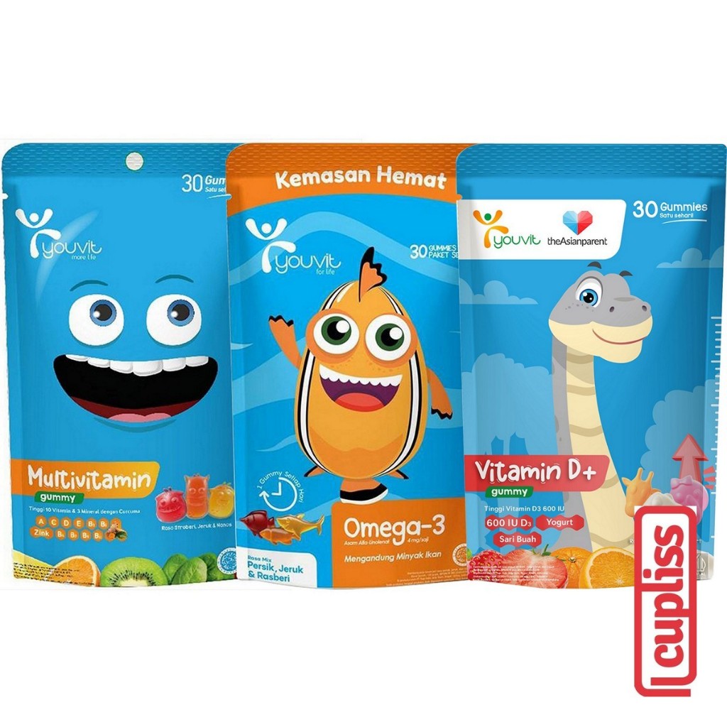 YOUVIT Multivitamin Gummy Vitamin D3 600IU Anak 30 D Days Ekstrak Sari Buah Yogurt