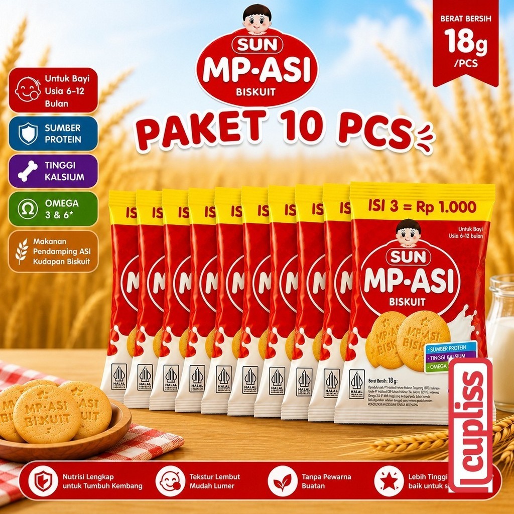 Sachet - SUN MP Asi Biskuit Bayi18gr Baby Biscuit MPASI 6m+