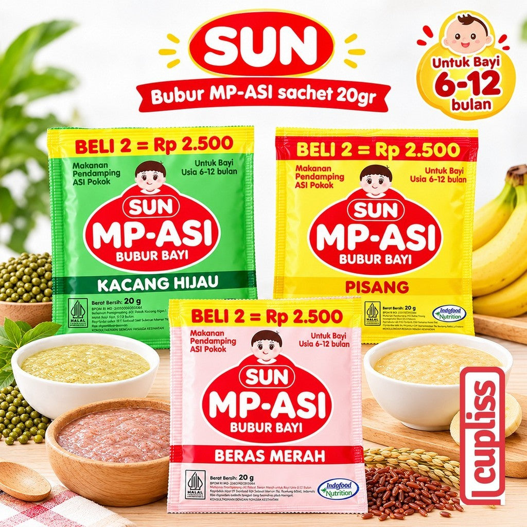 Sachet - SUN MP Asi Bubur Bayi 20gr Baby Porridge MPASI 6m+