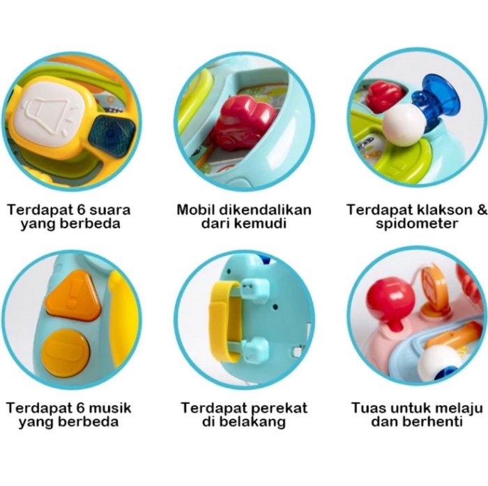 IQANGEL Play Learn Steering Wheel Mainan Setir Mobil Bayi IQ Angel