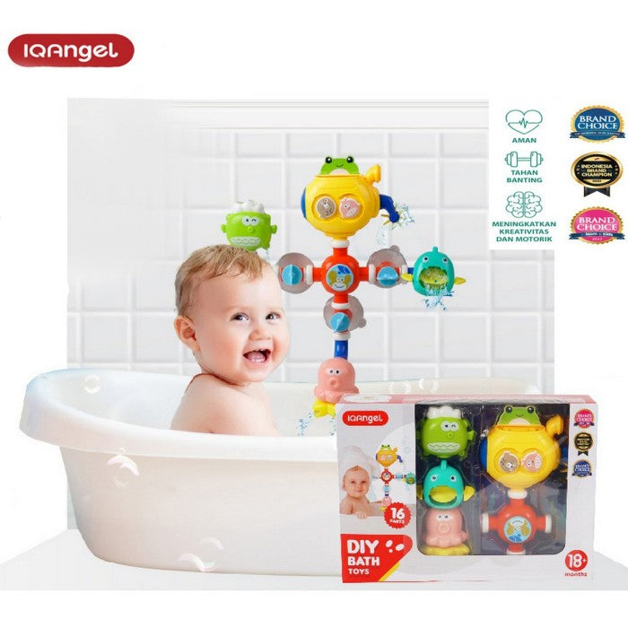 IQANGEL DIY Bath Toys 16 Part IQ8070 Mainan Mandi Air Bayi IQ Angel