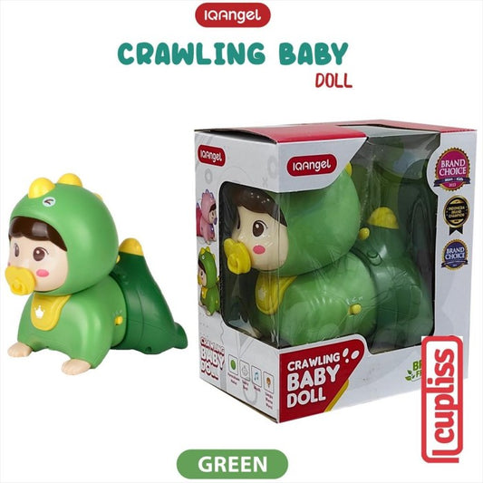 IQANGEL Crawling Baby Doll Mainan Boneka Bayi IQ Angel Green 0709