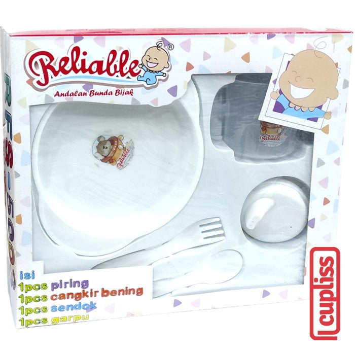 Reliable Feeding Set Piring Tempat Makan Kecil Bayi Kemasan Box 5003