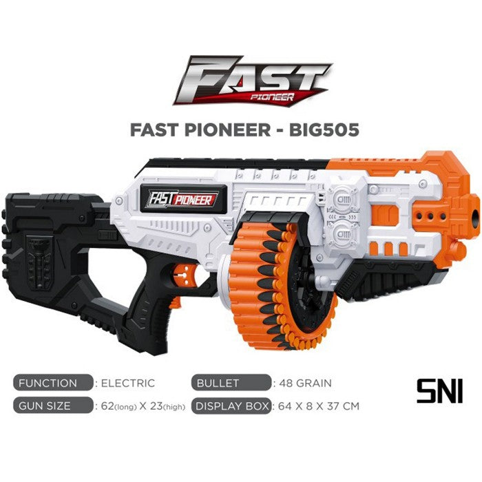 FAST Pioneer Electric Machine Gun 48 Darts MK46 Pistol Mainan