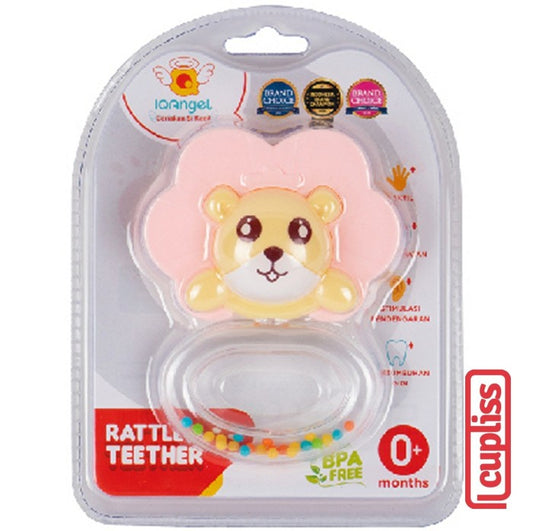 IQAngel Rattle Teether Toy Lion Blush Mainan gigitan Bayi