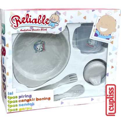 Reliable Feeding Set Piring Tempat Makan Kecil Bayi Kemasan Box 5003