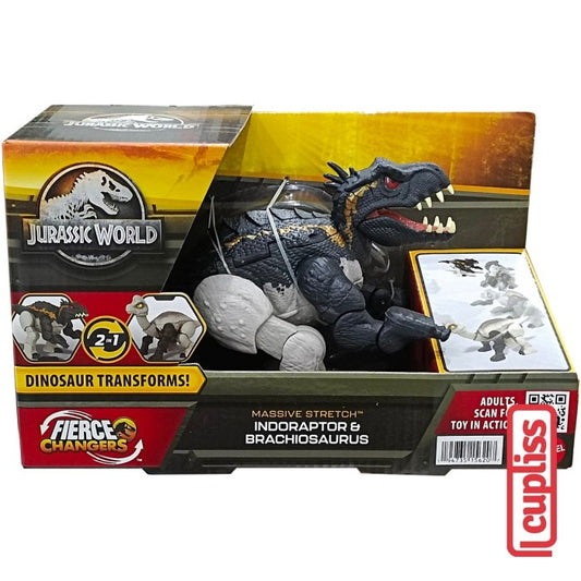Mattel Jurassic World HPD35 Indoraptor Brachiosaurus Fierce Changers Transform HPD33