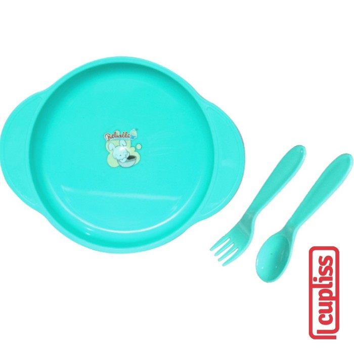 Reliable Feeding Set Piring Sendok Garpu Bayi Kemasan Plastik 5502