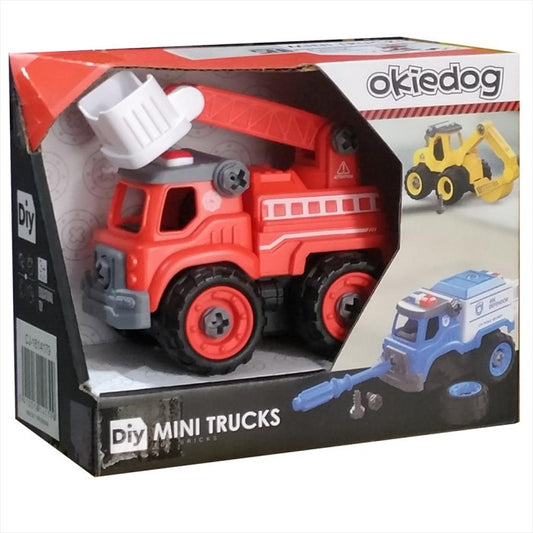 Okiedog Diy Mini Trucks Fire Engine Mainan Bongkar Pasang Anak