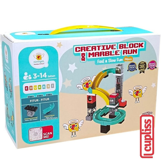 IQANGEL Creative Block & Marble Run Toys Fast & Slow Fun IQ1023 Mainan Susun Balok IQ Angel
