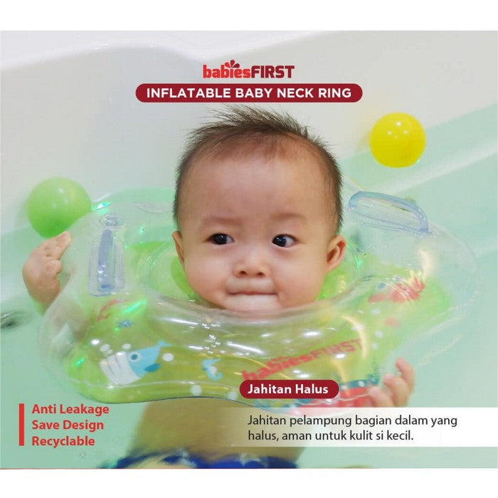 BabiesFirst Inflatable Baby Neck Ring Green Pelampung Bayi Ban Renang