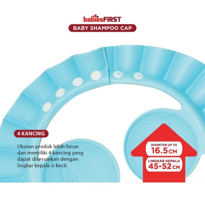 BabiesFirst Shampoo Cap Blue Topi Keramas Bayi Shower mandi