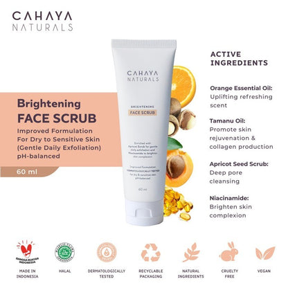 Cahaya Naturals Brightening Face Scrub 60ml Sabun Muka