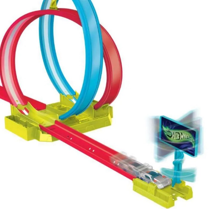 Mattel Hot Wheels HPC05 Neon Speeders Laser Stunt Slumway Track Set