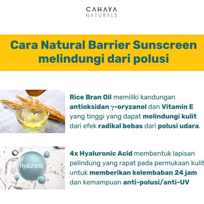 Cahaya Naturals Physical Sunscreen SPF 50+ 4x Barrier Protection Sunblock