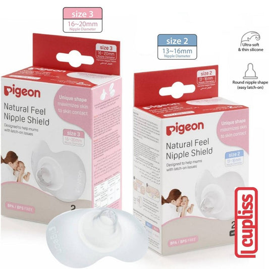 PIGEON Nipple Shield Natural Feel Silicone Size 2 3