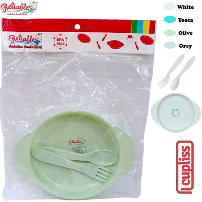 Reliable Feeding Set Piring Sendok Garpu Bayi Kemasan Plastik 5502