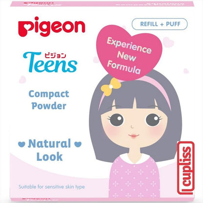PIGEON Teens Refill Compact Powder Natural Look 14gr Bedak Remaja