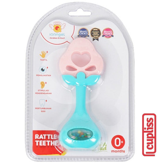 IQAngel Rattle Teether Toy Strawberry Mainan gigitan Bayi