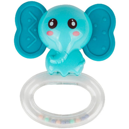 IQAngel Rattle Teether Toy Elephant Teal Mainan gigitan Bayi