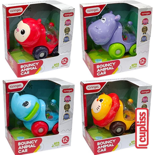 IQANGEL Bouncy Animal Car Mainan Mobil Bayi Karakter IQ Angel
