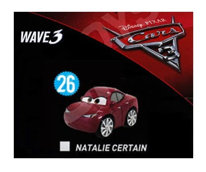 Wave 3 Sealed - Natalie Certain Disney Cars Mini Racers Diecast no 26