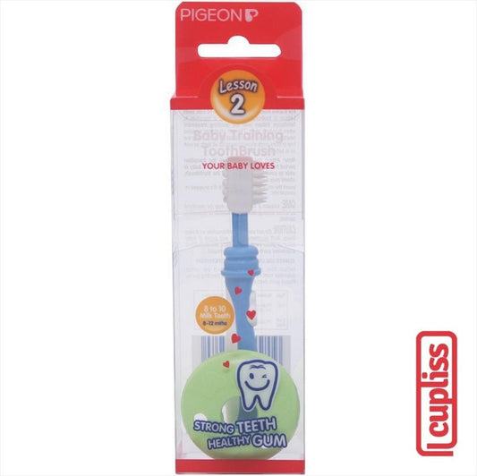 PIGEON Traning Toothbrush Lesson 2 Blue Sikat Gigi Anak