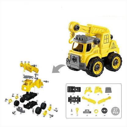 Okiedog Diy Mini Trucks Crane Yellow Mainan Bongkar Pasang Anak