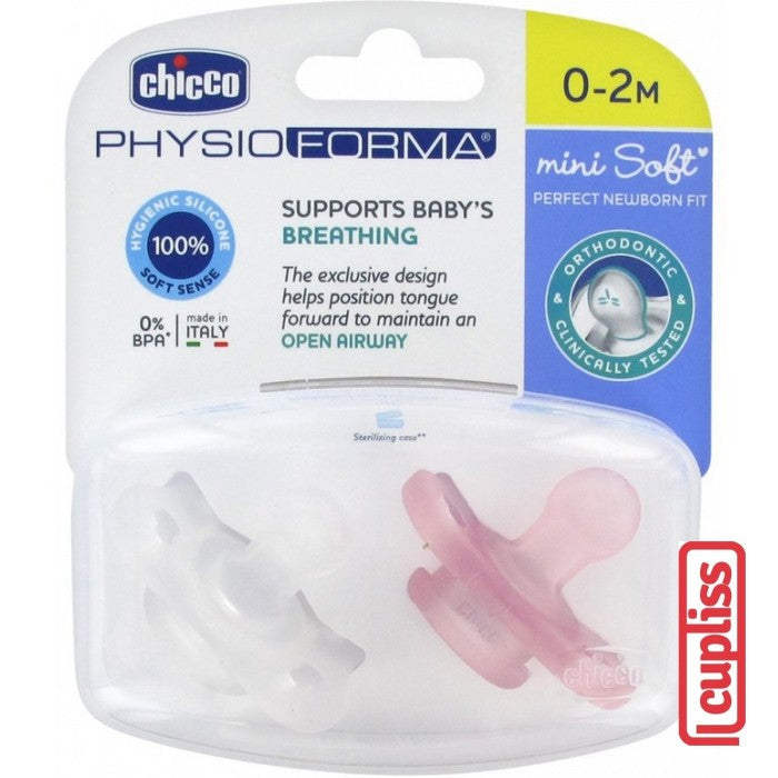 CHICCO Physio Soft Soother Silicone 0-2m Dot Botol Susu Bayi Newborn