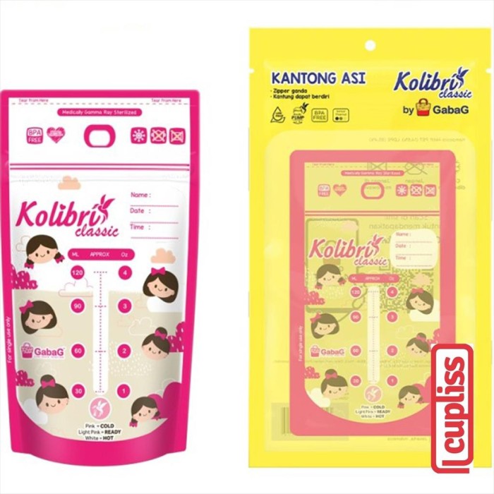 Gabag Kolibri Kantong ASI Classic 120ml Girl 30pcs