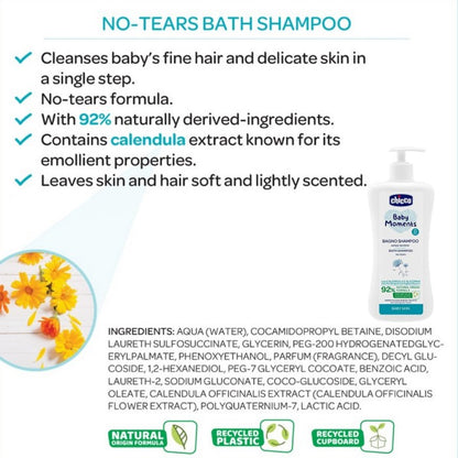CHICCO Baby Moments Bath Shampoo Baby Skin 500ml Shampo Mandi Bayi 500 ml M2720